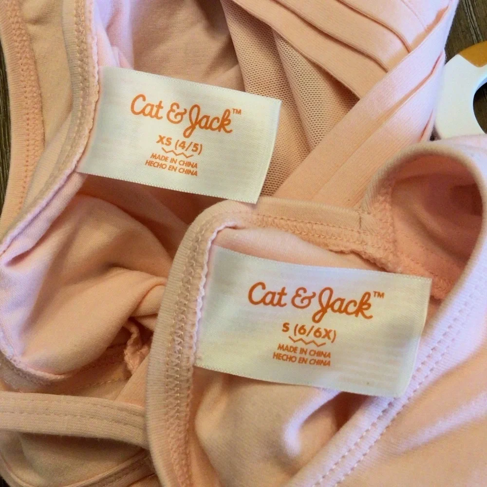 Cat & Jack Toddler Girls Pink Stretch Dance Gymnastics Cami Leotard